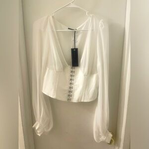 Dolls Kill Widow Pleasing Terrors Chiffon Blouse